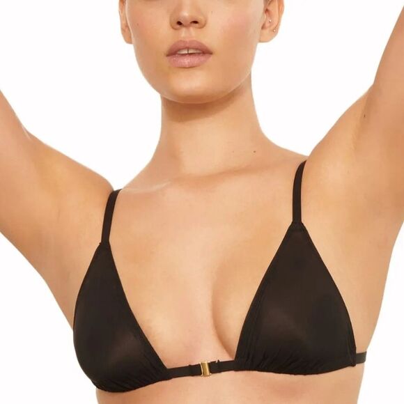 SKIMS Jelly Sheer Triangle Bralette In Onyx Black Bra Size 4X Nwt Bra - Picture 1 of 9